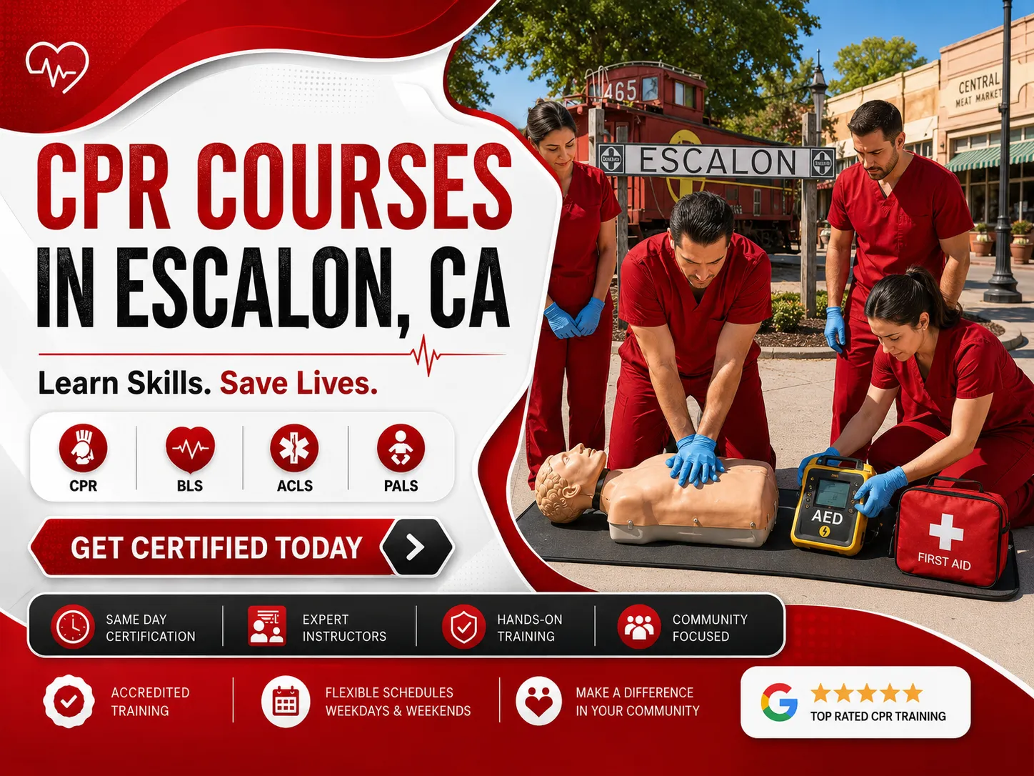 Group CPR certification class in Escalon, California
